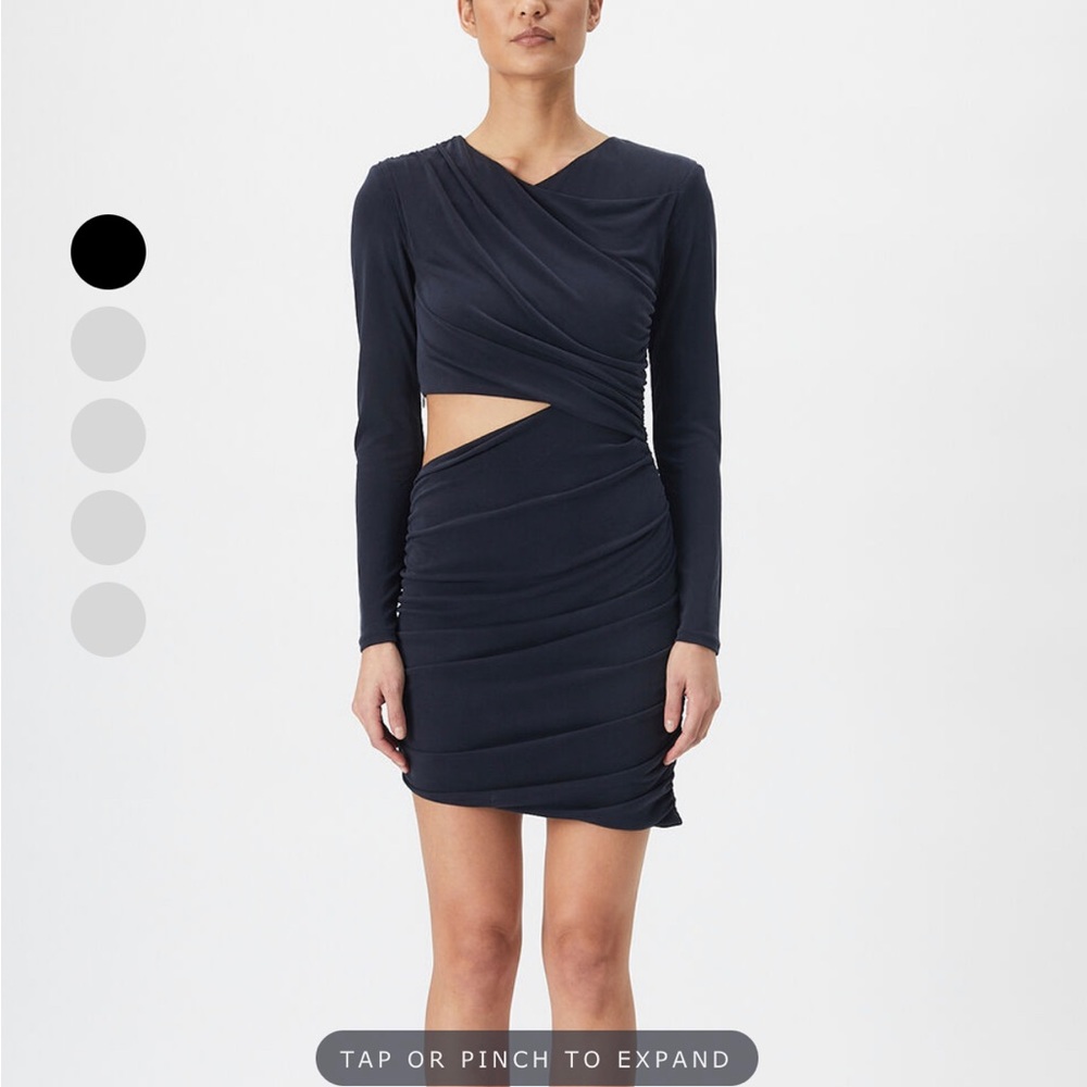 Bardot ROSA RUCHED MINI DRESS IN NAVY